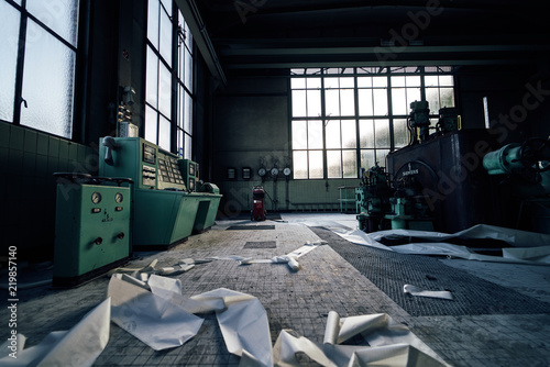 old lost abandonend industrial factory building powerhouse photo