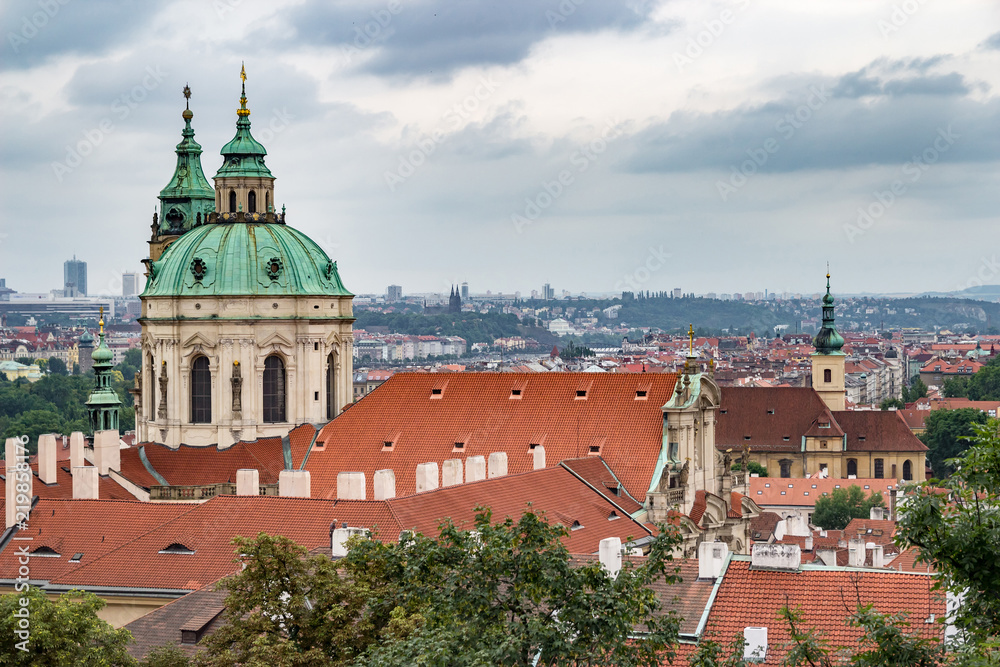 PRAGUE, CZECH REPUBLIC - JULY 11, 2014: Panoramic view of Prague from the Prague Castle Hradczany, Czech Republic