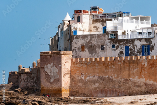 View from the fortress of the ramparts and the medina of the old city of Essaouira in Morocco, known also under the name of Mogador