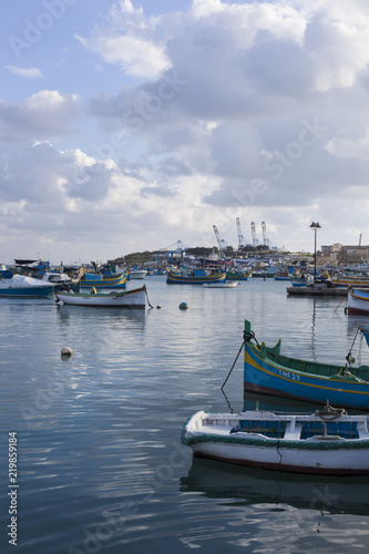 Traditional boats in Marsaxlokk on Malta