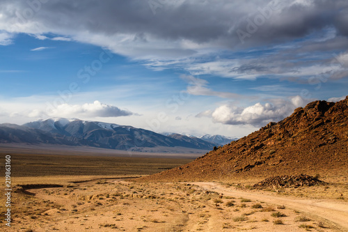 Beautiful views of the steppe and mountains of Western Mongolia.