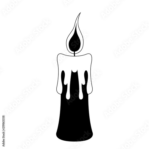 Melted wax candle icon