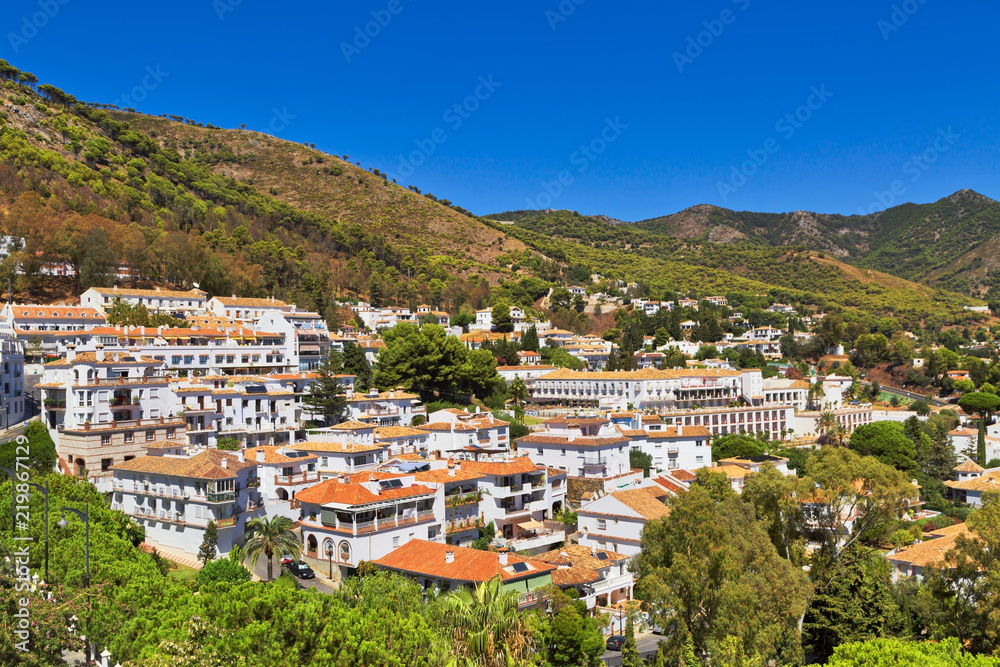 panoramic view of a mountain and Mijas