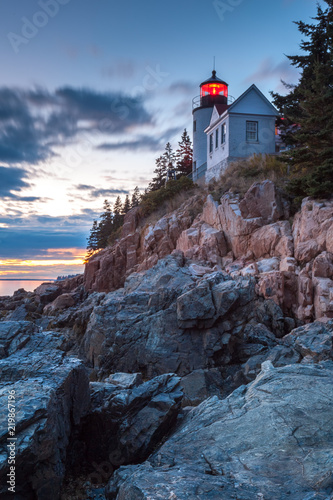Bass Harbor Lighthouse, Acadia National Park, Mount Desert Island, Maine, USA