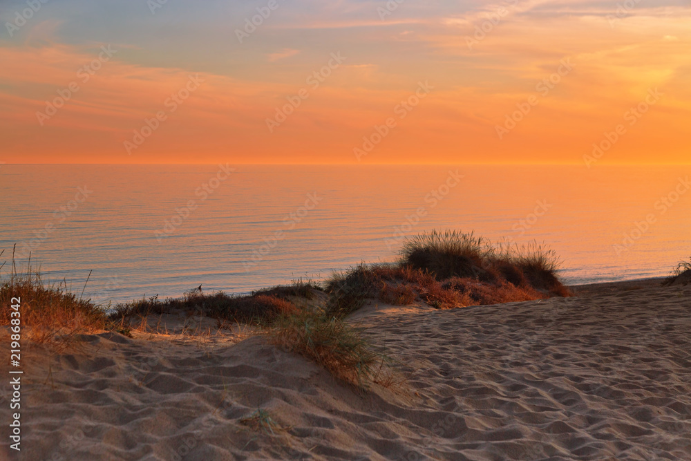 Sunset landscape with coast of the sea Sunset landscape with coast of the sea