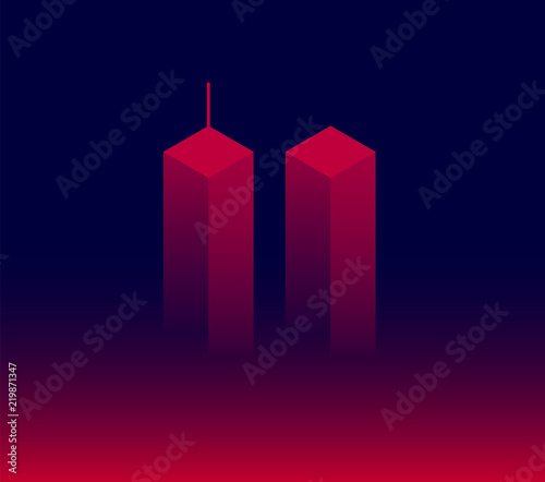 911 Attack Remembrance Memorial Day banner vector illustration. September 11 2001
