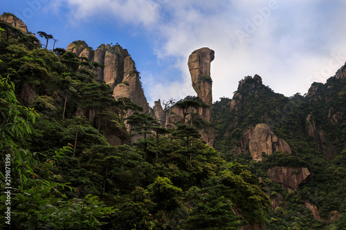 Sanqingshan, Mount Sanqing National Park - Jiangxi Province, China. National Geopark and Sacred Taoist Mountain, UNESCO World Heritage. Chinese Giant Boa Natural Stone Formation, Python Snake Rock