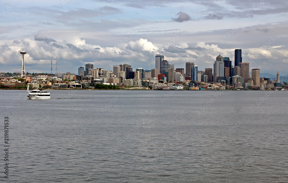 Seattle skyline seen from Puget Sound