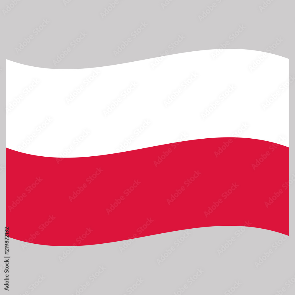 Obraz premium poland flag on gray background vector illustration