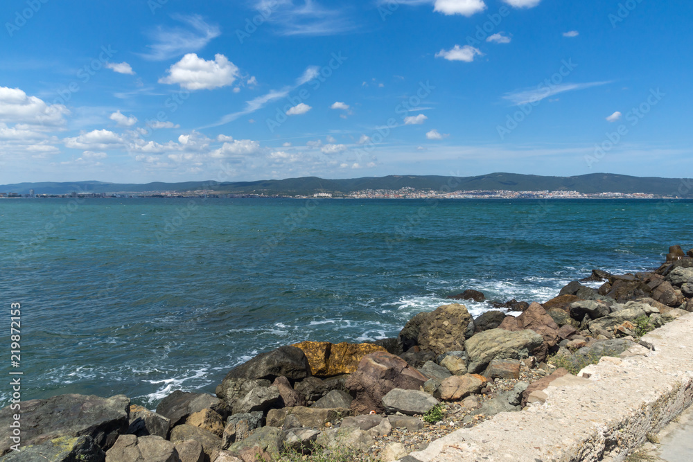Panorama from coastline of Nessebar to resorts of Sunny Beach, St. Vlas and Elenite, Burgas Region, Bulgaria Panorama from coastline of Nessebar to resorts of Sunny Beach, St. Vlas and Elenite, Burgas Region, Bulgaria