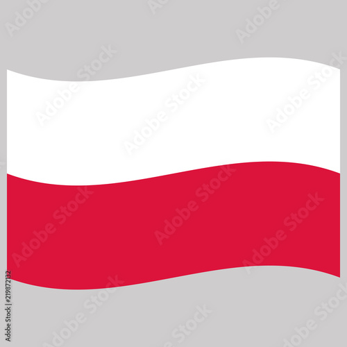 poland flag on gray background vector illustration