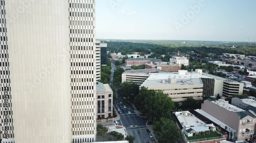 Tilt down, Greenville cityscape in North Carolina