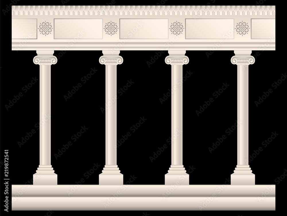 Fototapeta premium set of stone columns in different styles isolated.