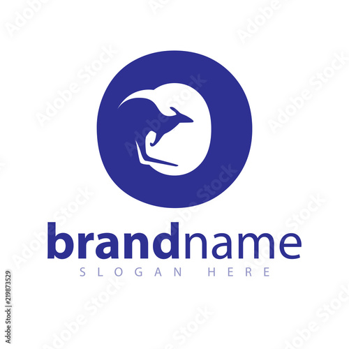 O Letter With kangaroo logo icon vector template