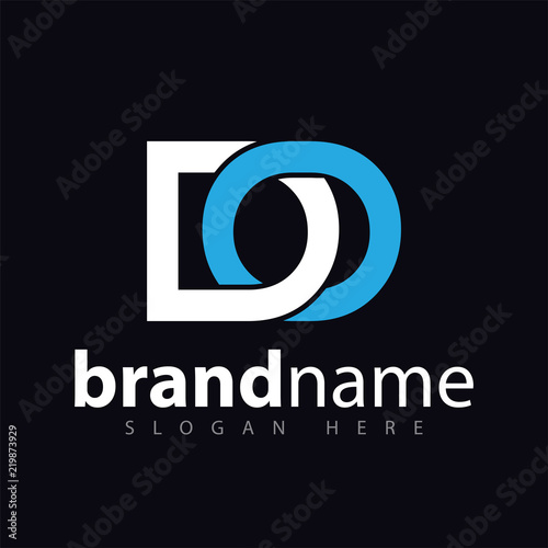 DO initial letter logo icon vector