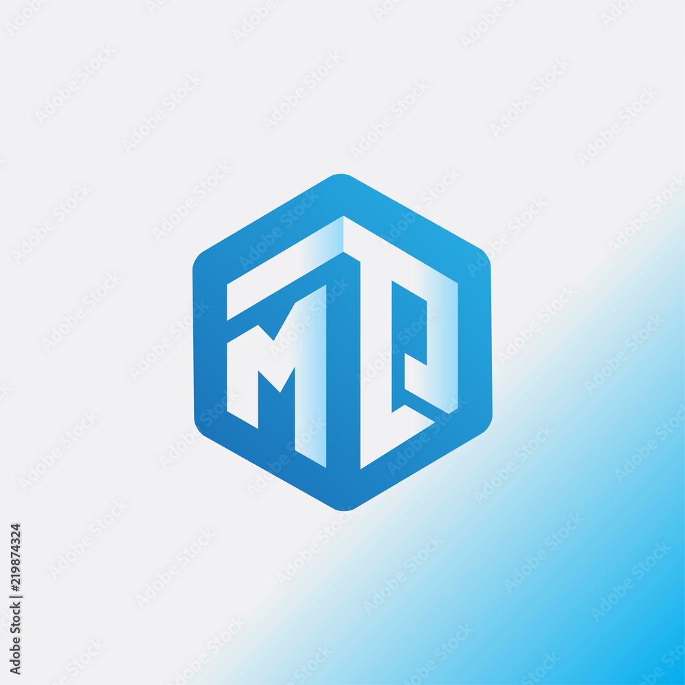 M Q Initial letter hexagonal logo vector M Q Initial letter hexagonal logo vector