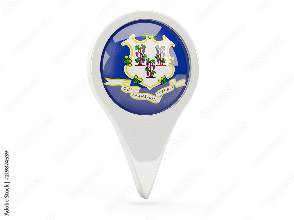 Round flag pin with flag of connecticut. United states local flags Round flag pin with flag of connecticut. United states local flags