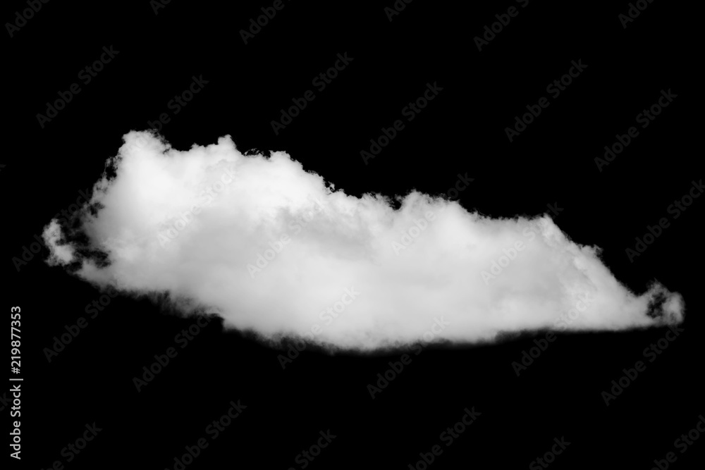 Single cloud isolated on black sky