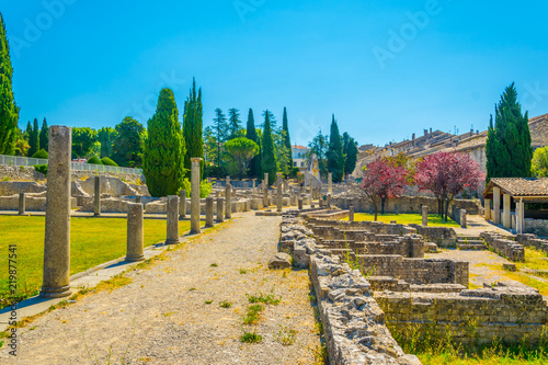 Gallo-roman ruins in Vaison-la-Romaine in France photo