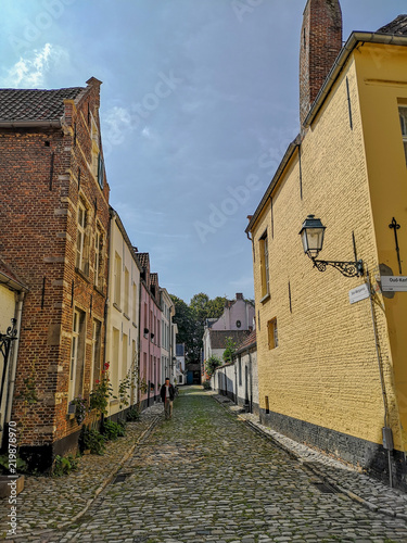 Old beguine houses in the Unesco protected beguinage in the city center of Lier, Belgium