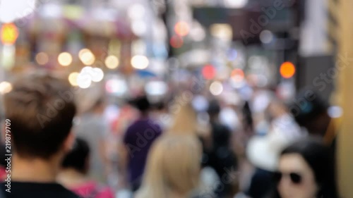 Wallpaper Mural Anonymous commuter crowd of people walking on busy city street Torontodigital.ca