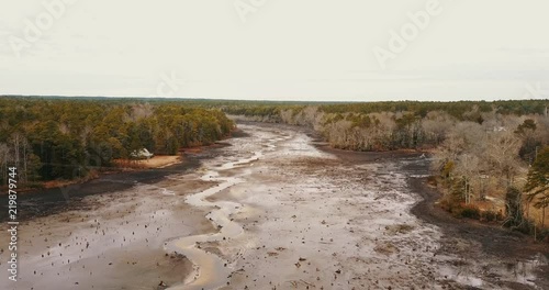 Dry river in Aberdeen, aerial