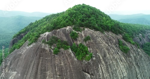 Wide aerial, Looking Glass Rock in North Carolina
