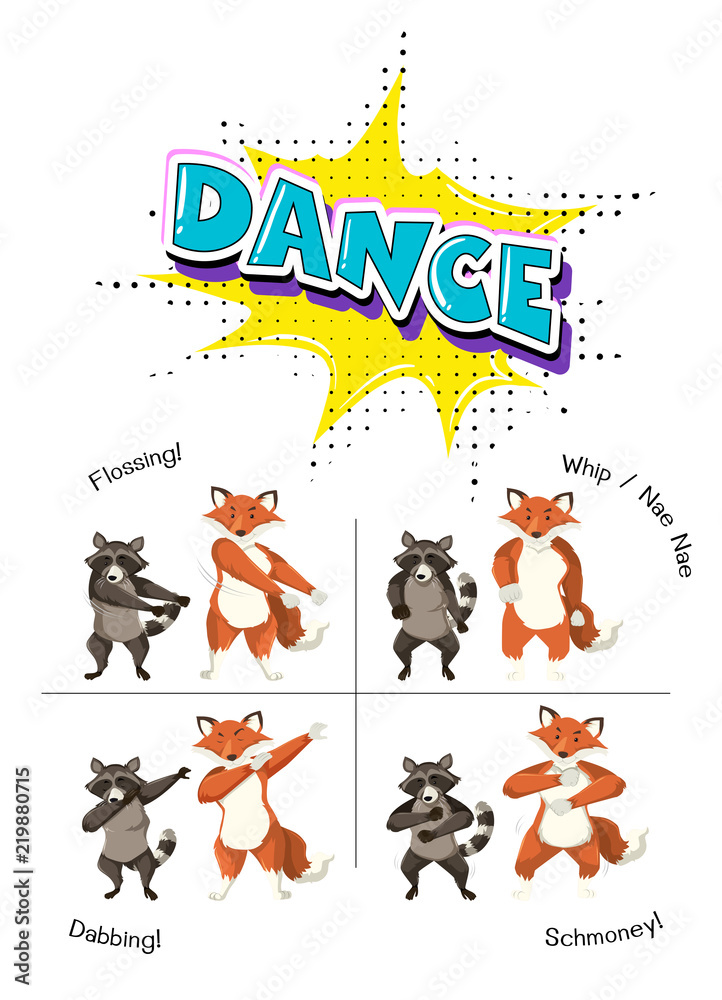 Cute animals dancing concept Cute animals dancing concept