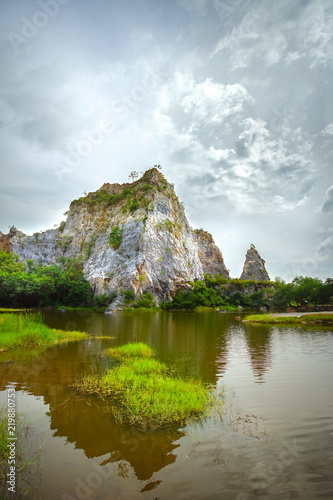 Beautiful stone mountain  Khao Ngu Stone Park 