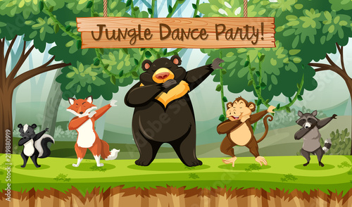 Jungle dance party animals