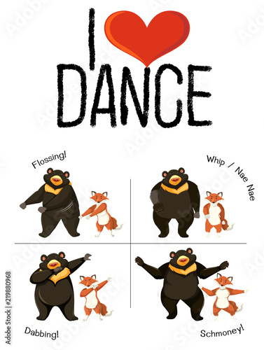 I love dance animal dancing concept