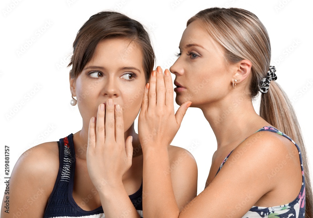 Portrait of Two Girlfriends / Sisters Gossiping Portrait of Two Girlfriends / Sisters Gossiping