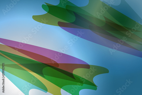 Random shape colorful on cloudy blue background