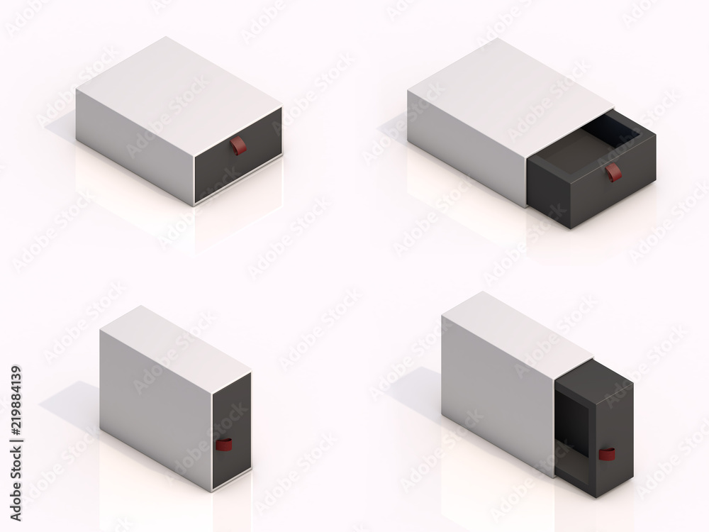 3d rendering blank boxes isolated on white background 3d rendering blank boxes isolated on white background