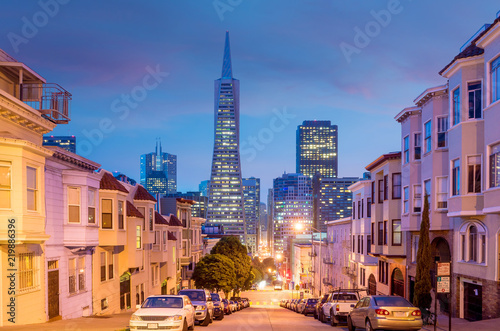 Downtown area of San Francisco at twilight