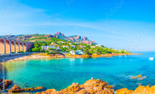 Agay village at the esterel massif in France