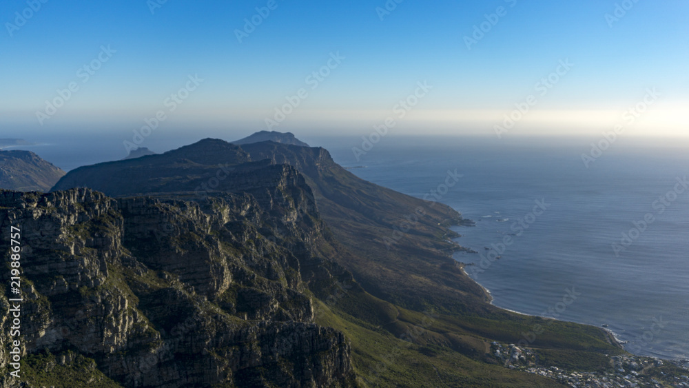 A wild hiking trail Devil's Peak to Table Mountain, Cape Town, South Africa A wild hiking trail Devil's Peak to Table Mountain, Cape Town, South Africa