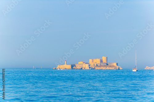 Chateau d'if prison where Alexander Dumas imprisoned count Monte Cristo in his novel, Marseille, France photo