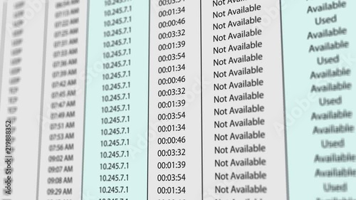 Panning over a paper document of an IP address statistics - Cybercrime concept photo