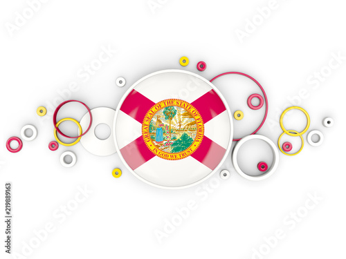 Round flag of florida with circles pattern. United states local flags