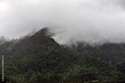 Cloudy day over the mountains in New Zealand