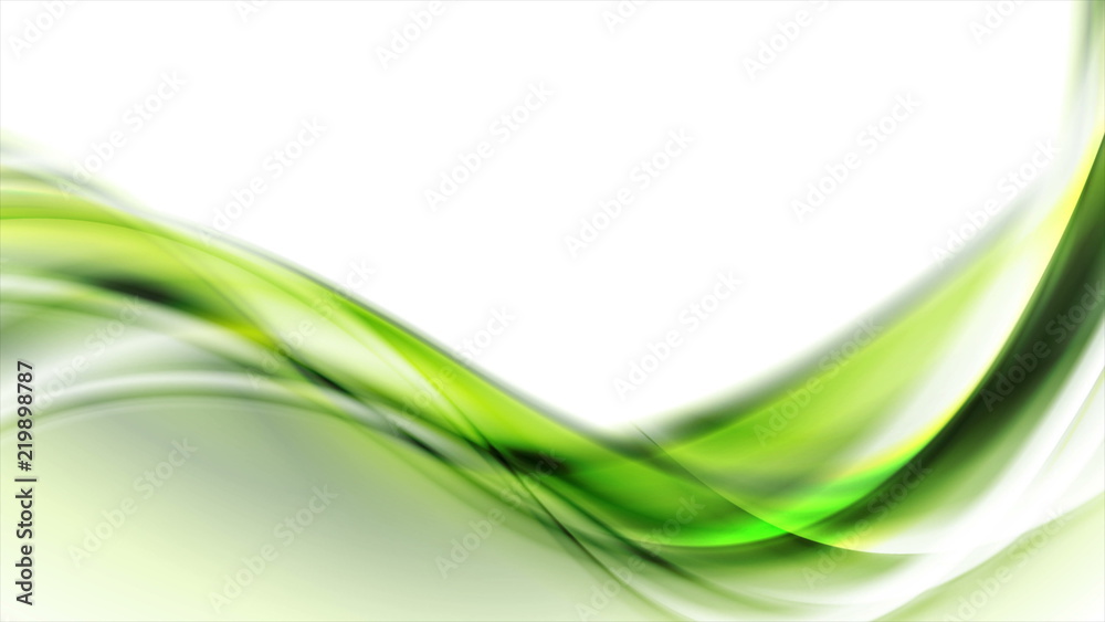 Fototapeta premium Tło zielony streszczenie płynące fale dynamiczne