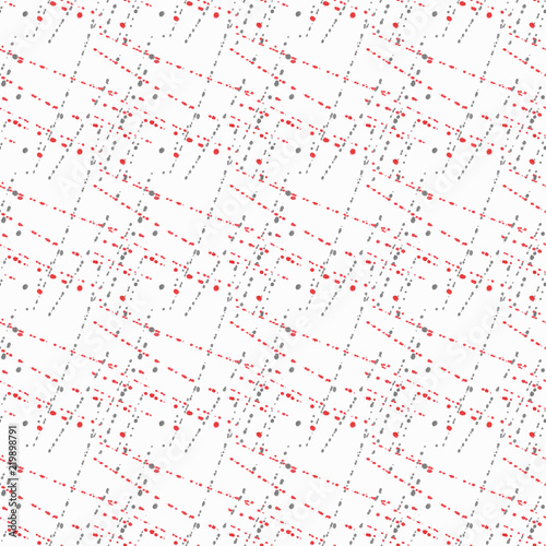Seamless abstract pattern, Red, gray splashes on white background.