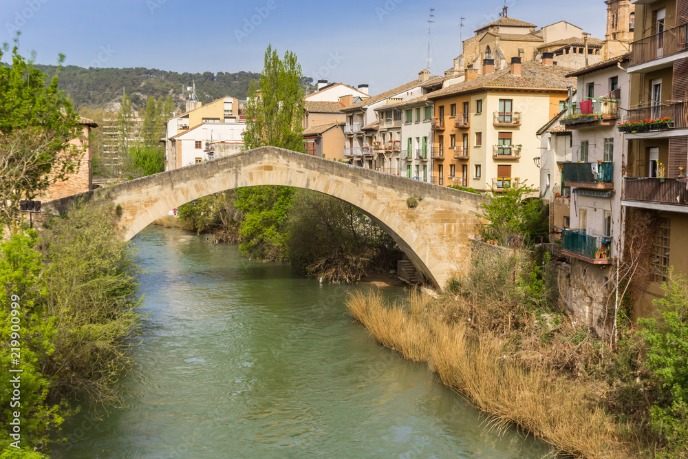 Roman bridge over river Ega in Estella, Spain