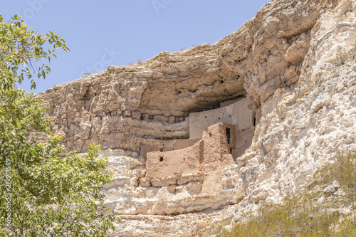 Cave dwellings in the side of a mountain in Arizona