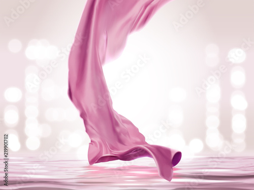 Pink wavy satin background