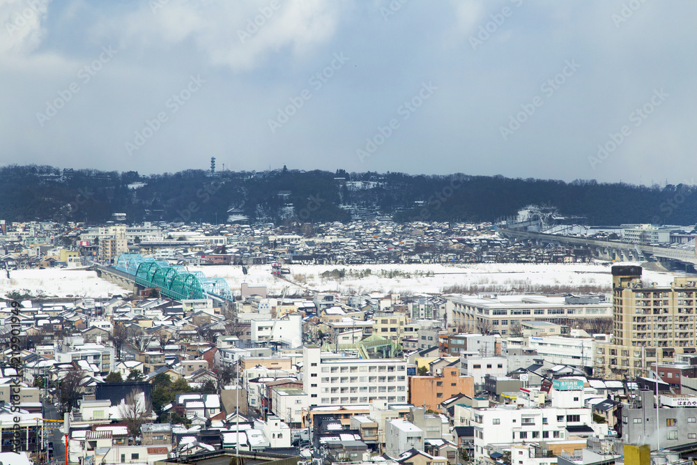 富山市役所展望塔からの風景（西方向）