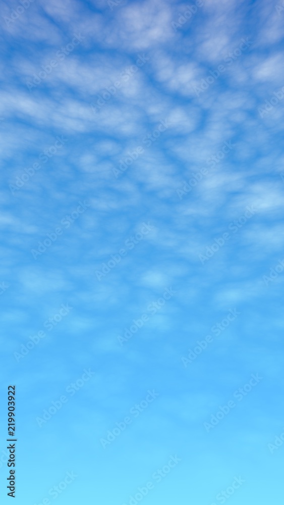 Fototapeta premium Cumulus white clouds in the clear blue sky in the morning. Blue sky background with white clouds. 3D illustration