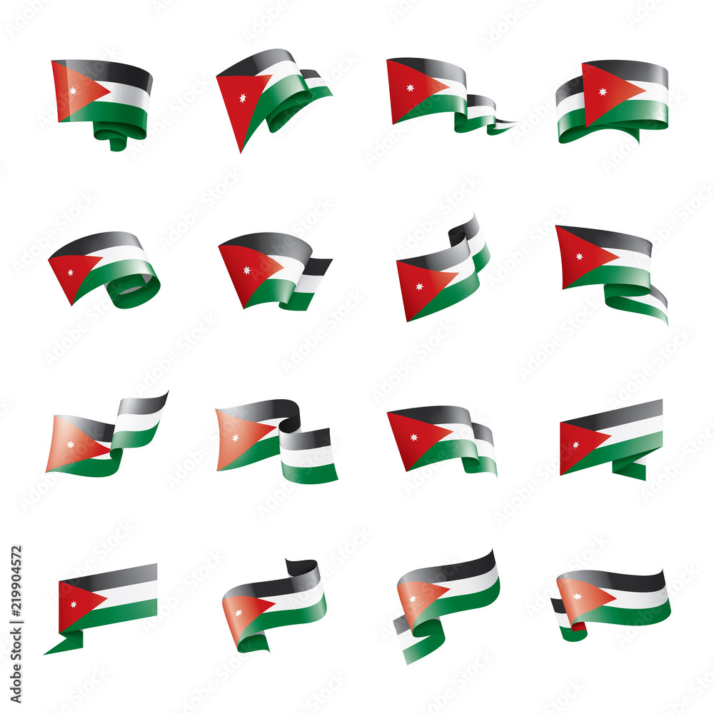 Jordan flag, vector illustration on a white background
