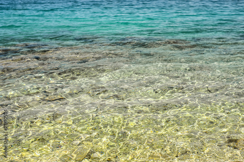 Sea water background. Sea or ocean mock up. Nature background of transparent sea water.